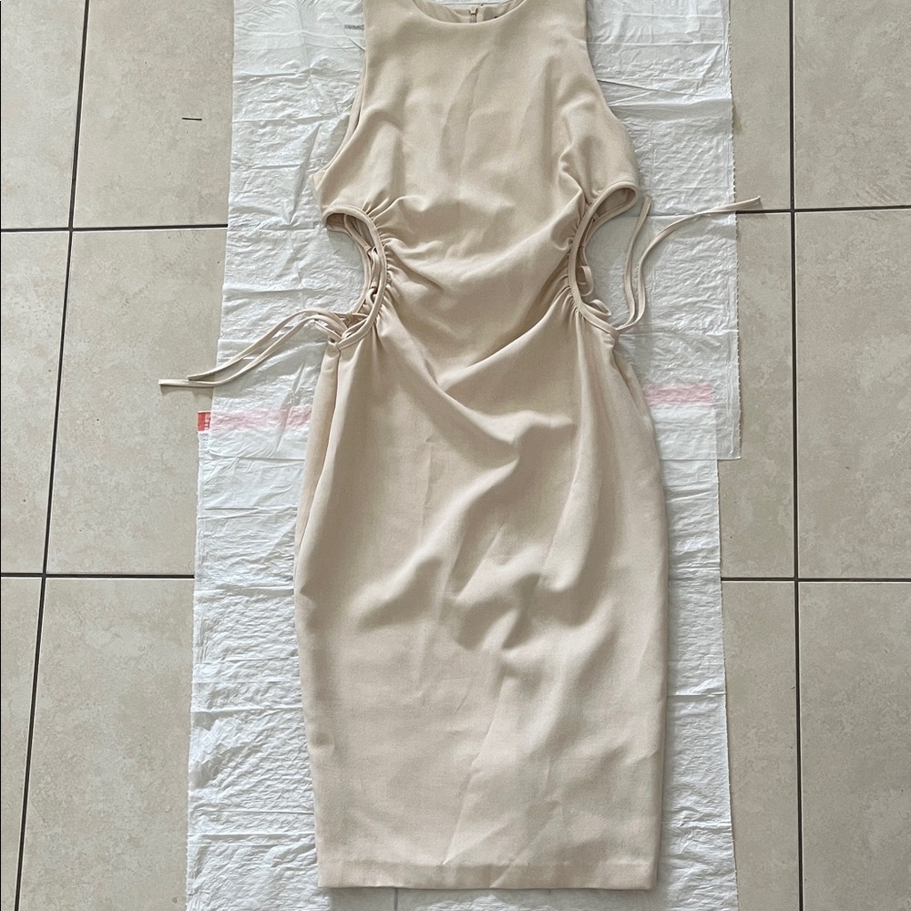 Zara Cream Backless Dress